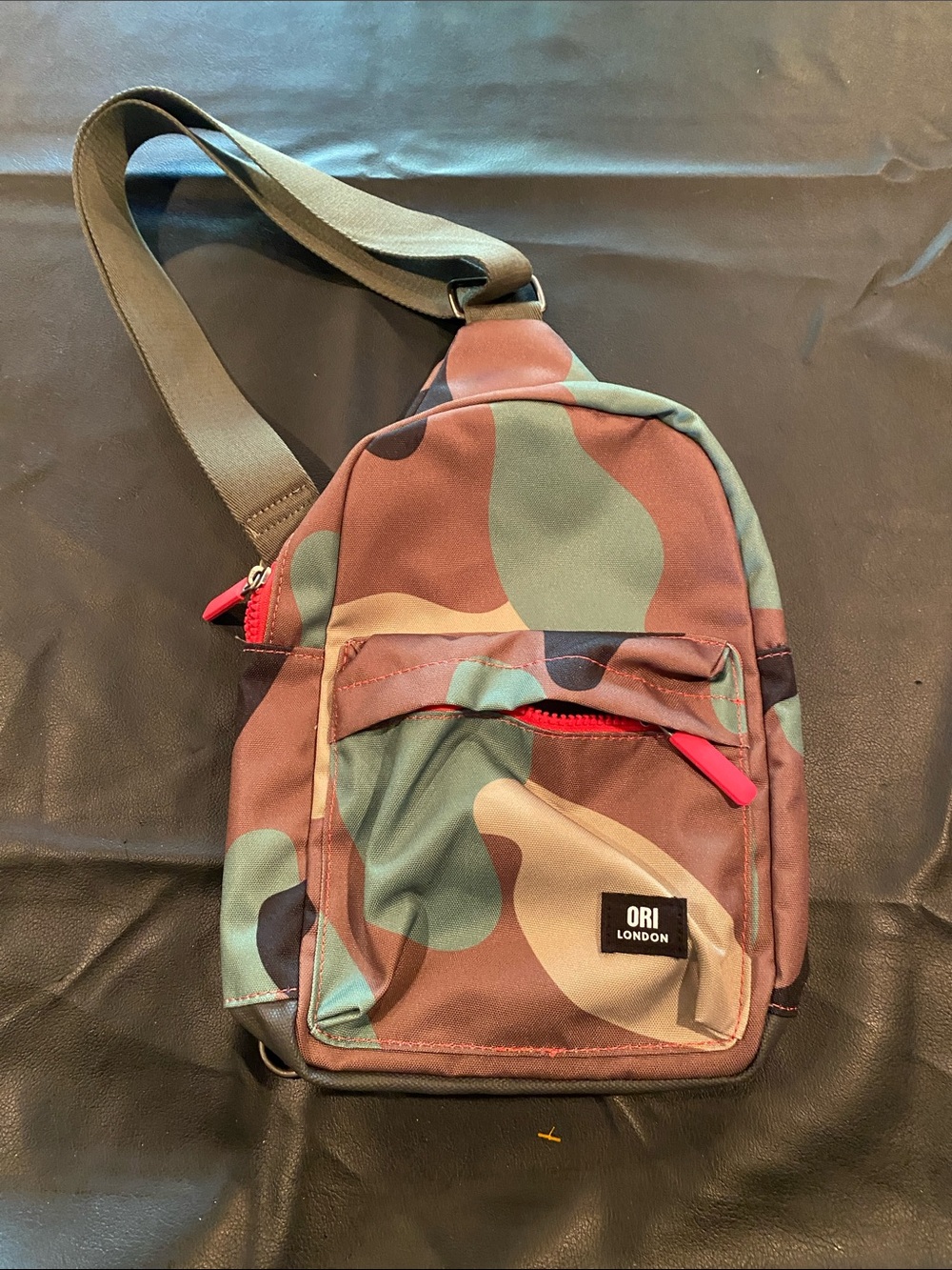 ORI  London Camo Sling Bag - Green/Brown/Tan